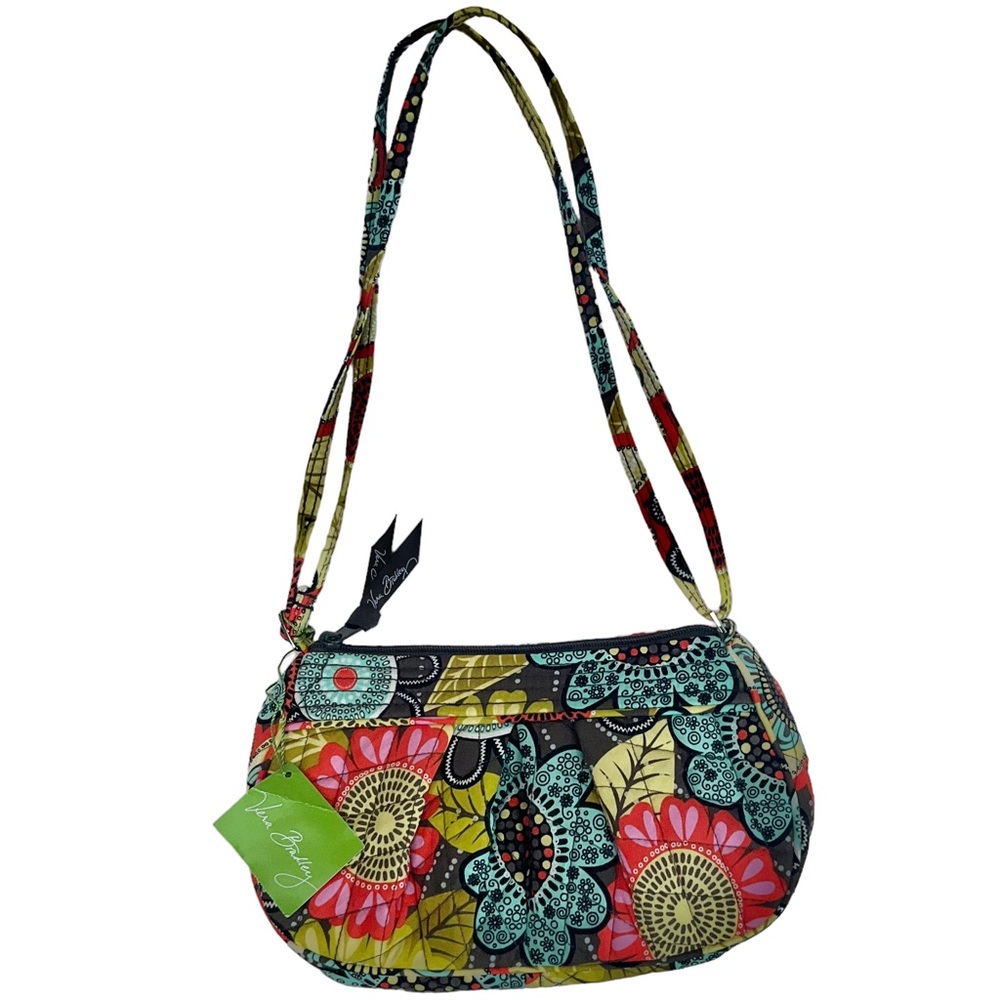 NWT Vera Bradley | Frannie Flower Shower Quilted Floral Shoulder Crossbo…